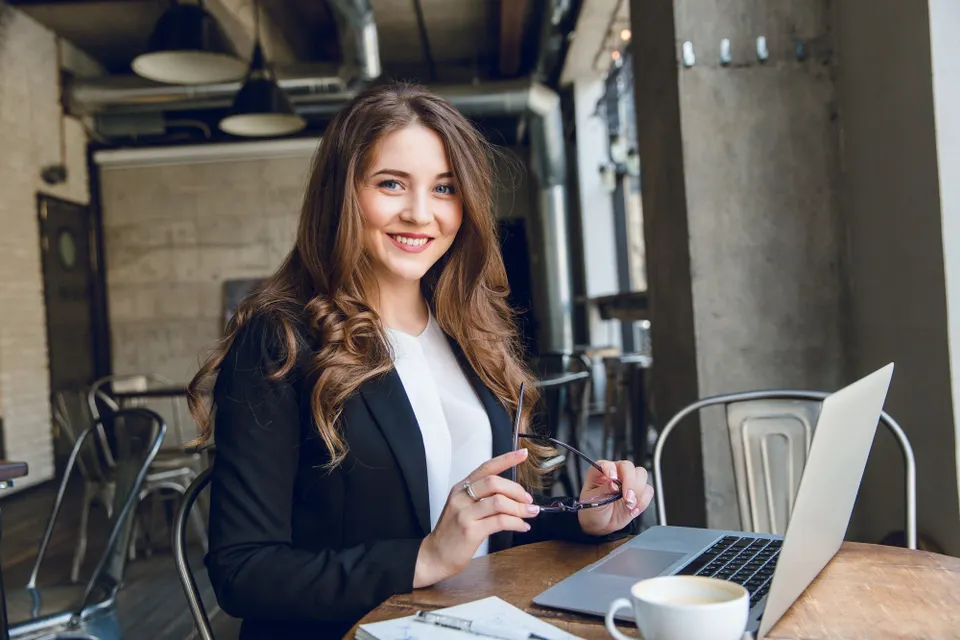 Woman working with laptop