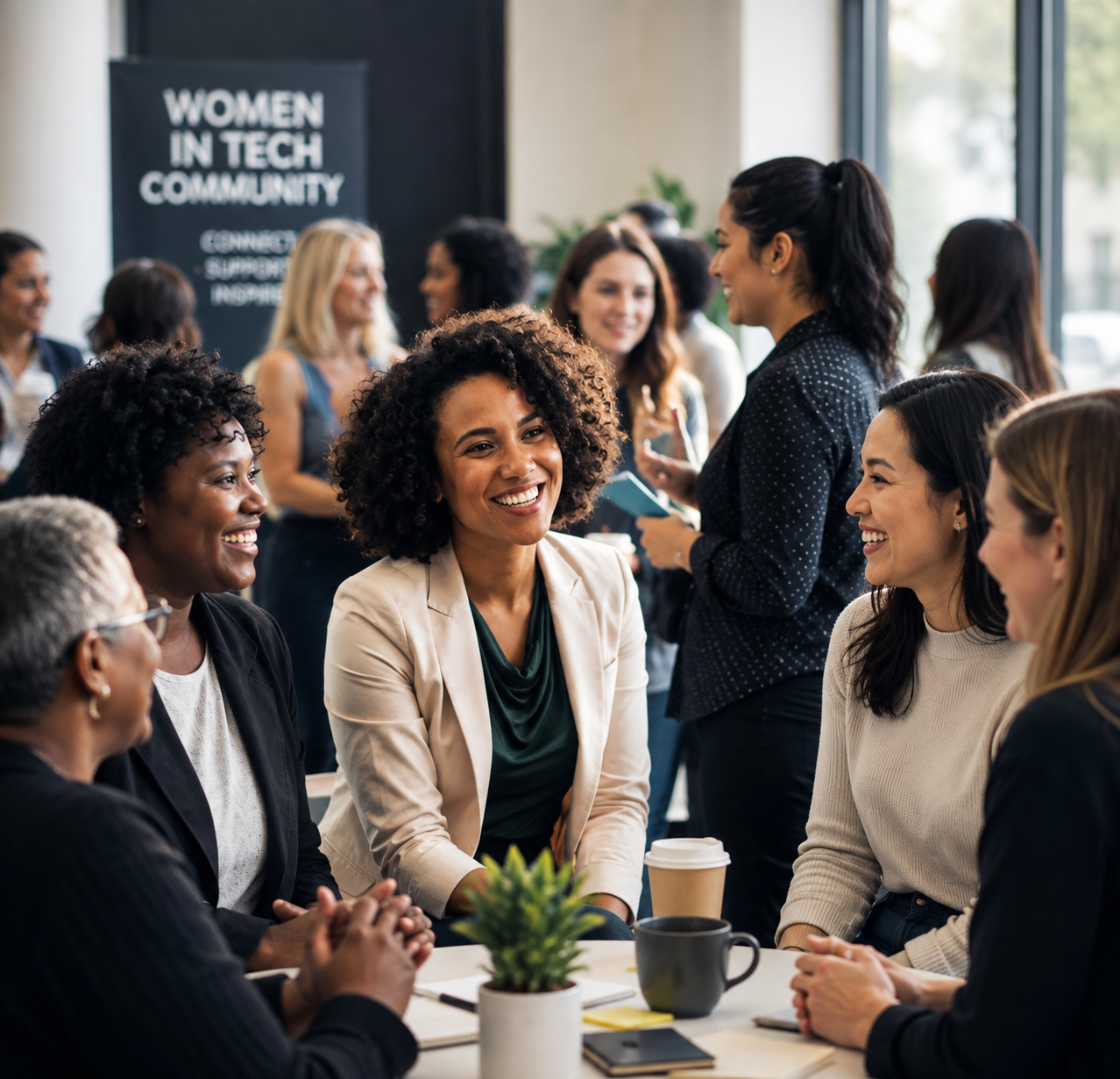 Women building professional connections
